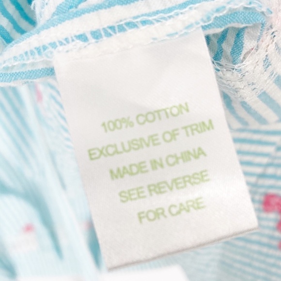 LILLY PULITZER BLUE SEERSUCKER STRIPED DRESS WITH TIGERS - Picture 7 of 9